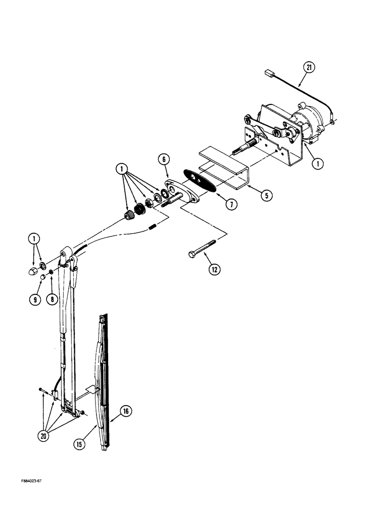 Схема запчастей Case IH STEIGER - (4-48) - FRONT WINDOW WIPER (04) - ELECTRICAL SYSTEMS