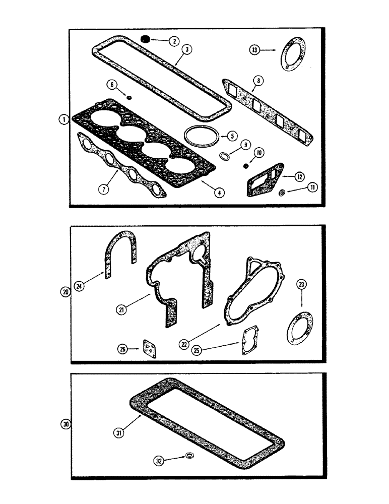 Схема запчастей Case IH 660 - (381A) - ENGINE GASKET KITS, 188 DIESEL ENGINE, FIRST USED ENGINE SERIAL NUMBER 2656844 