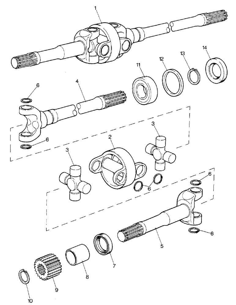 Схема запчастей Case IH 1690 - (G06-1) - HALF-SHAFTS - FRONT AXLE, MFD MODEL (04) - FRONT AXLE