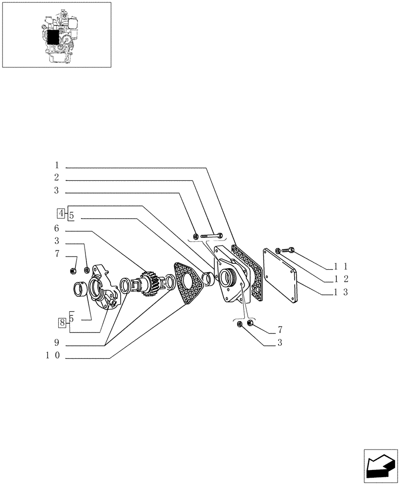 Схема запчастей Case IH JX90 - (0.35.0) - BELT PULLEY DRIVE COVER (01) - ENGINE