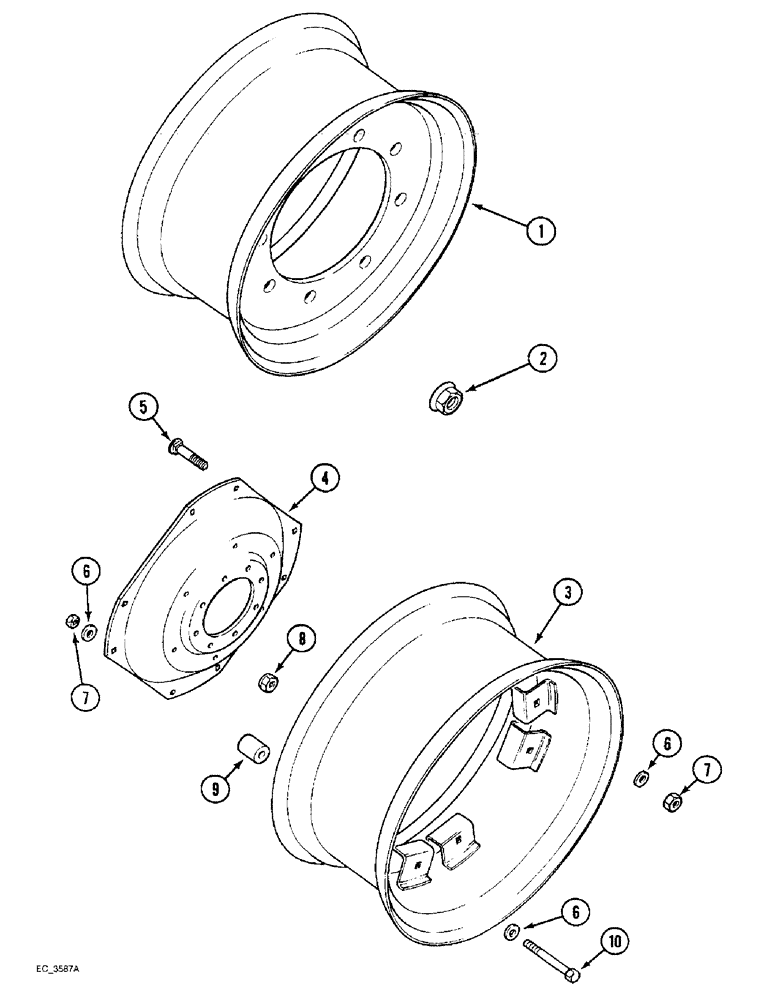 Схема запчастей Case IH 3220 - (5-052) - FRONT WHEELS, MFD TRACTOR (05) - STEERING