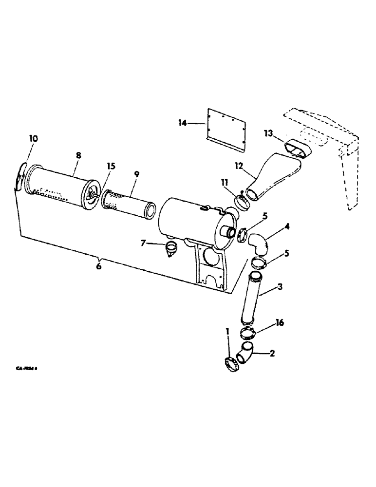 Схема запчастей Case IH 766 - (12-02) - POWER, AIR CLEANER AND CONNECTIONS, 766 GASOLINE TRACTOR Power