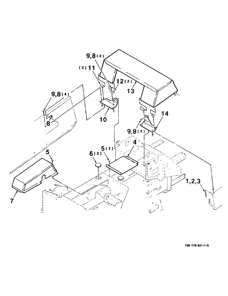 Схема запчастей Case IH 8545 - (7-18) - SHIELDS ASSEMBLY - TOP (12) - MAIN FRAME