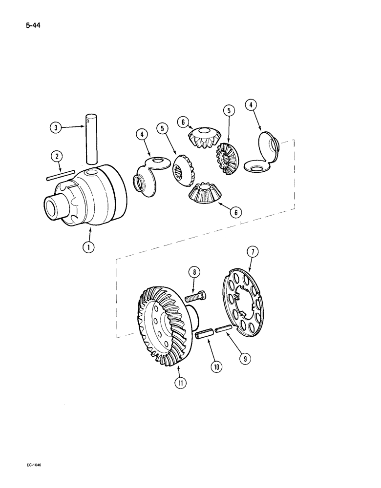 Схема запчастей Case IH 495 - (5-044) - MECHANICAL FRONT DRIVE "ZF", DIFFERENTIAL, APL-325 (05) - STEERING