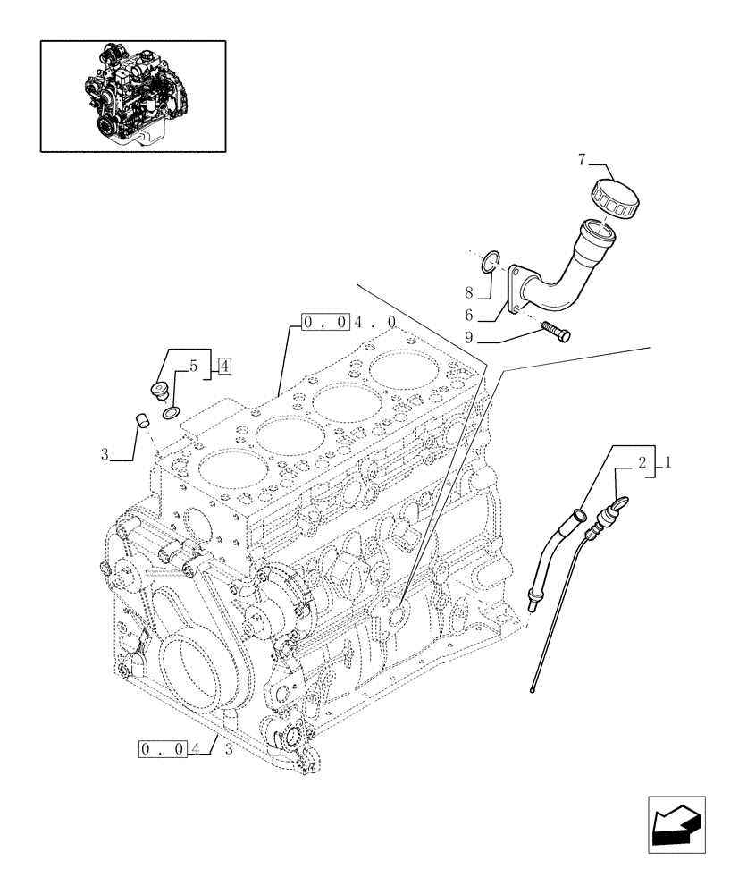 Схема запчастей Case IH PX110 - (0.27.0[01]) - ENGINE OIL DIPSTICK - (504063272 - 504011339) (02) - ENGINE