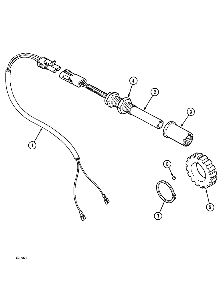 Схема запчастей Case IH 4240 - (4-54) - SPEED SENSOR, TRACTOR WITH CAB , ROAD SPEED SENSOR (04) - ELECTRICAL SYSTEMS