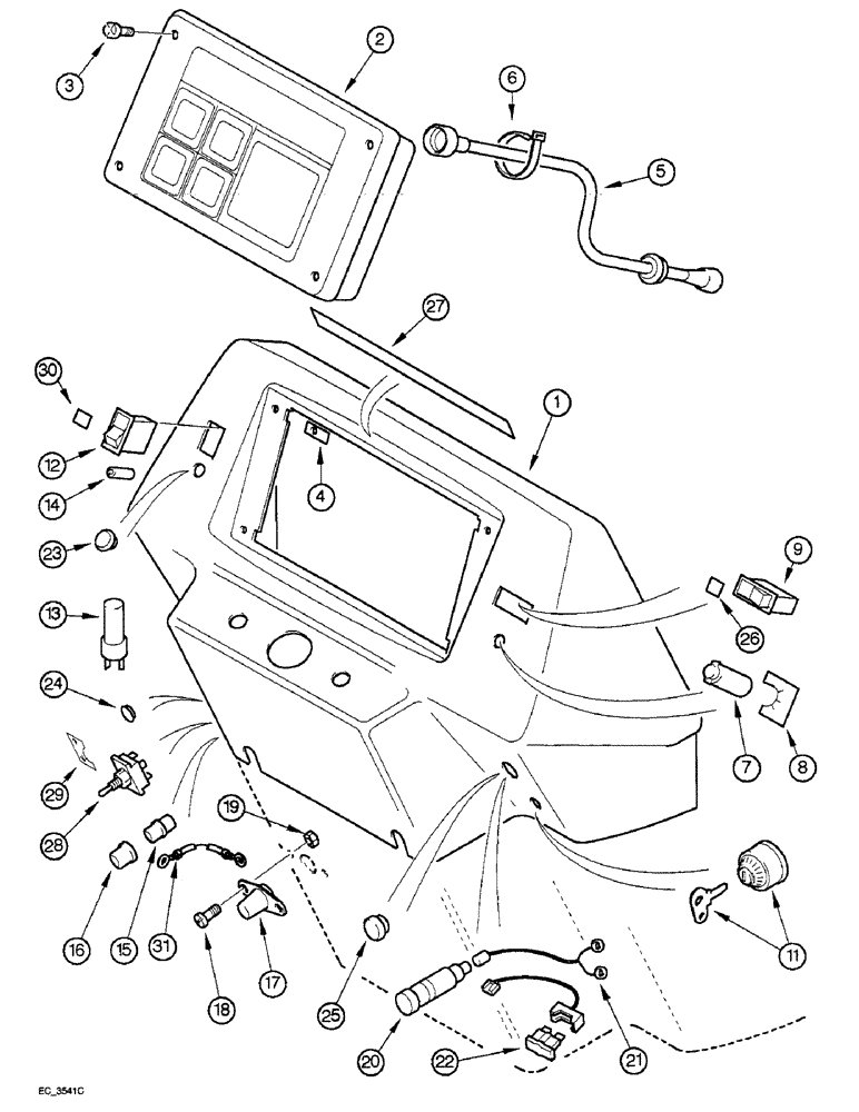 Схема запчастей Case IH 4240 - (4-22) - INSTRUMENTS AND SWITCHES, TRACTOR WITHOUT CAB (04) - ELECTRICAL SYSTEMS