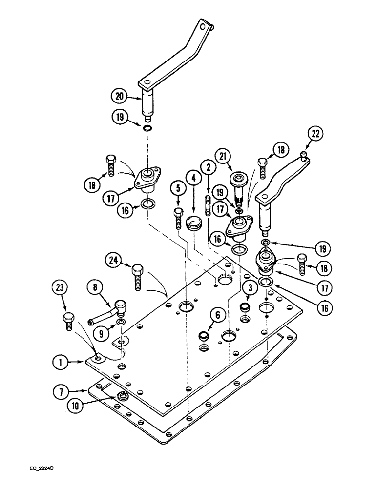 Схема запчастей Case IH 4240 - (6-008) - CLUTCH HOUSING TOP COVER, TRACTOR WITH CAB (06) - POWER TRAIN