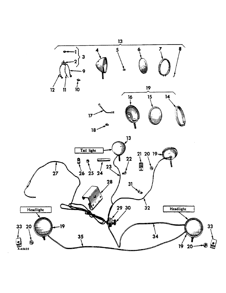 Схема запчастей Case IH 414 - (086) - LIGHTING ATTACHMENT (55) - ELECTRICAL SYSTEMS