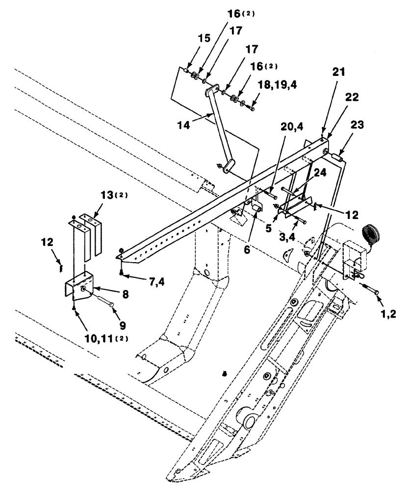 Схема запчастей Case IH 325 - (6-02) - REEL ARM ASSEMBLY (LEFT) (58) - ATTACHMENTS/HEADERS