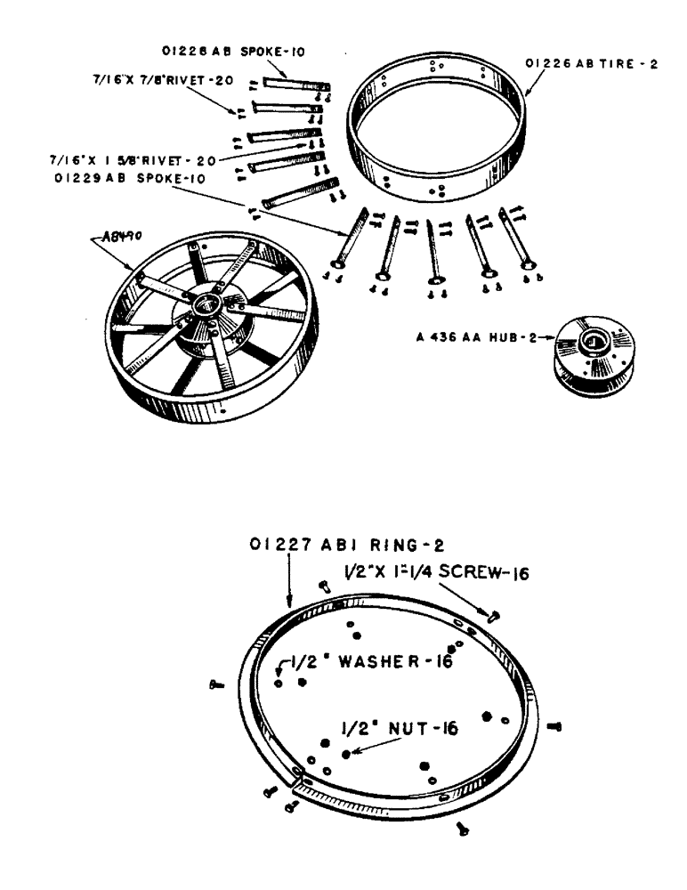 Схема запчастей Case IH 500-SERIES - (078) - FRONT WHEEL, STEEL (06) - POWER TRAIN