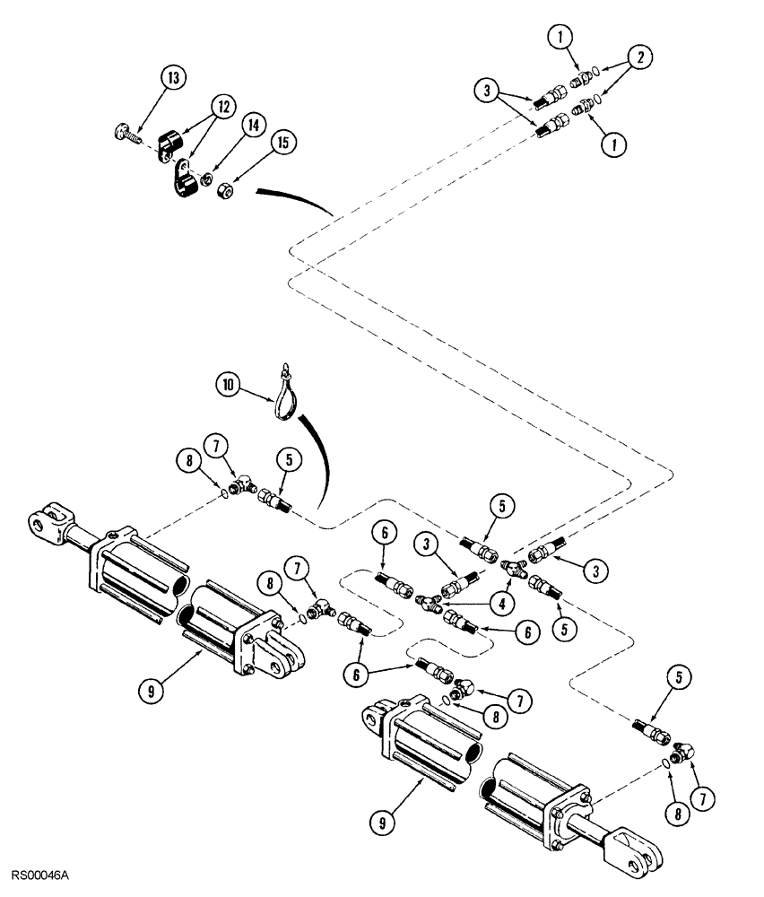 Схема запчастей Case IH 5850 - (08-12) - WING LIFT HYDRAULIC CIRCUIT, FLAT FOLD, 19 FOOT THROUGH 27 FOOT WIDE (08) - HYDRAULICS