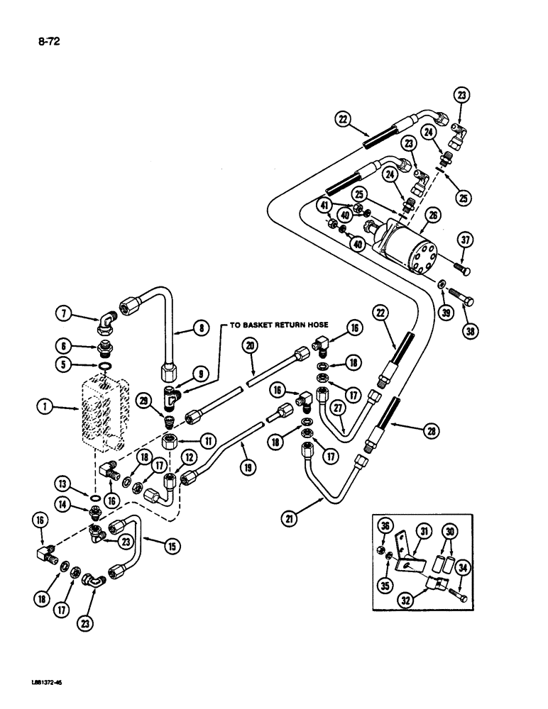 Схема запчастей Case IH 1844 - (8-72) - CONVEYOR UNLOADER MOTOR SYSTEM (07) - HYDRAULICS