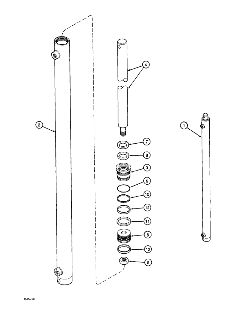 Схема запчастей Case IH 2055 - (8-54) - BASKET LIFT MASTER CYLINDER (07) - HYDRAULICS