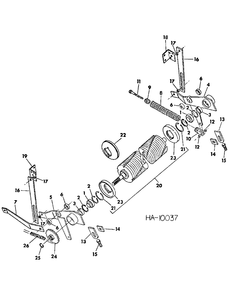 Схема запчастей Case IH 5500 - (17-05) - MOUNTED EQUIPMENT, CONDITIONER UPPER RUBBER ROLL, CHASSIS MOUNTED Mounted Equipment