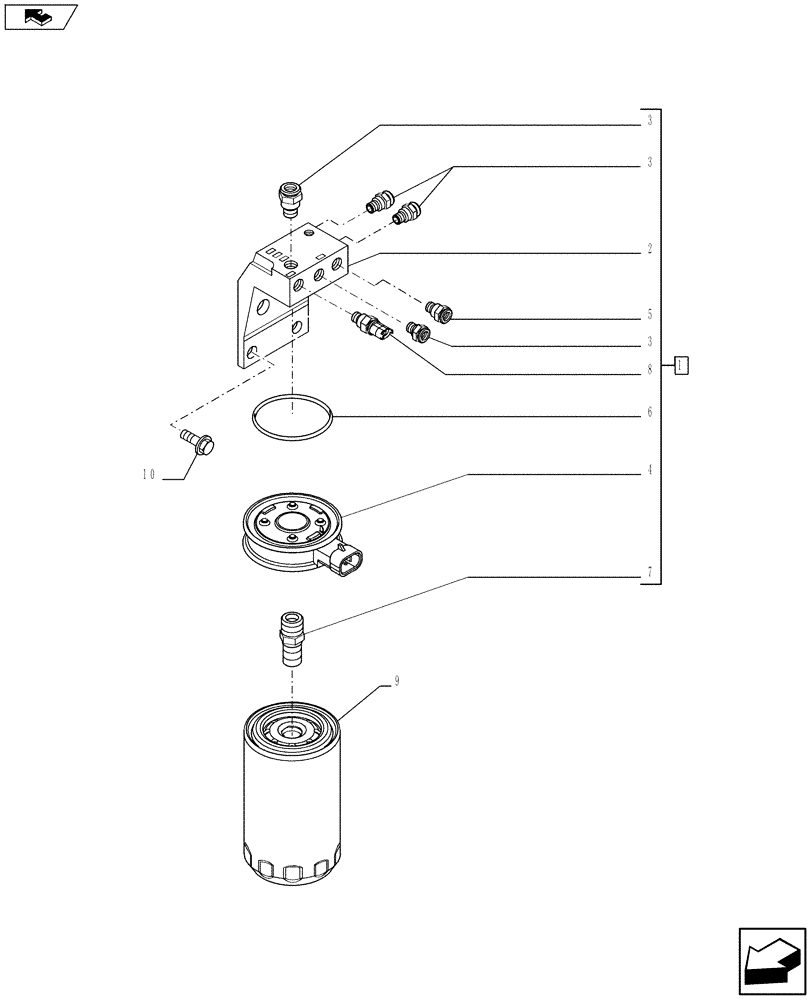 Схема запчастей Case IH P215 - (10.206.01) - FUEL FILTER (504091241) (Jun 7 2011 2:03PM) (10) - ENGINE