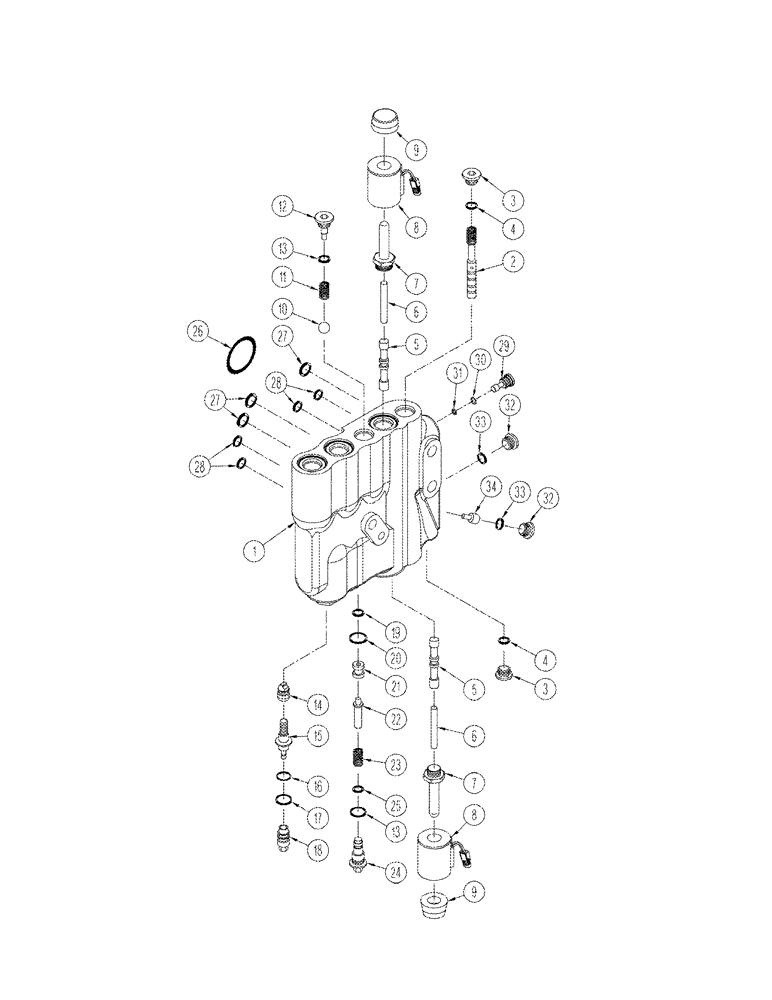 Схема запчастей Case IH STX375 - (08-44) - HITCH VALVE ASSEMBLY ELECTRONIC CONTROLLED (08) - HYDRAULICS