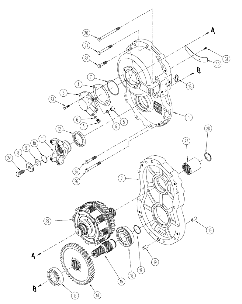 Схема запчастей Case IH STX275 - (06-35) - POWER TAKEOFF CLUTCH ASSEMBLY (06) - POWER TRAIN