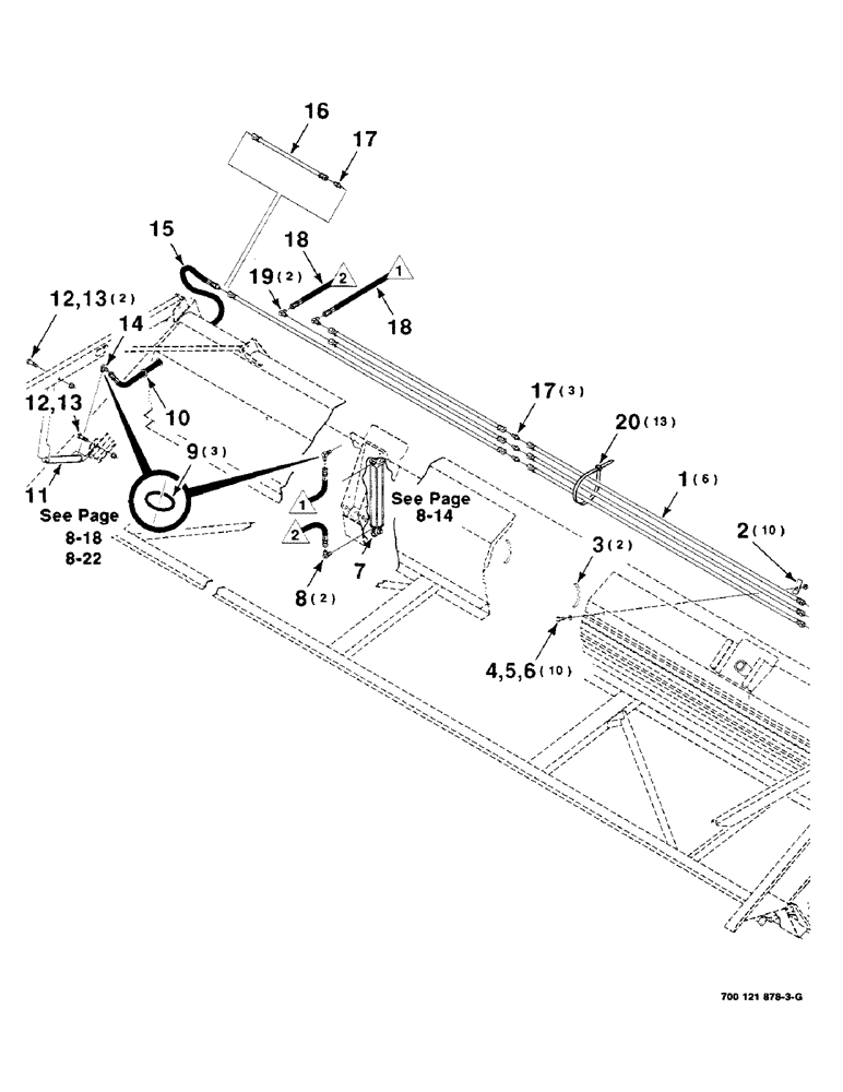 Схема запчастей Case IH 8240 - (8-08) - HYDRAULIC ASSEMBLY, FRAME, 25 FOOT FRAME (35) - HYDRAULIC SYSTEMS