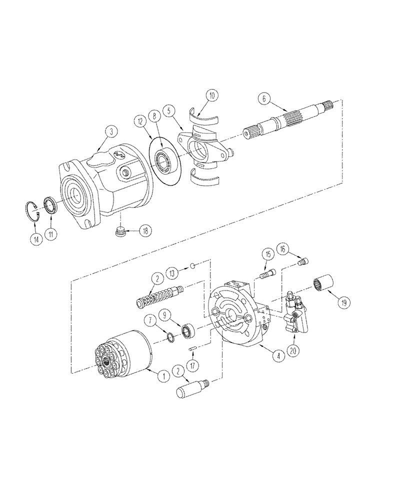 Схема запчастей Case IH STX275 - (08-29) - HIGH OUTPUT HYDRAULICS PISTON PUMP ASSY (08) - HYDRAULICS