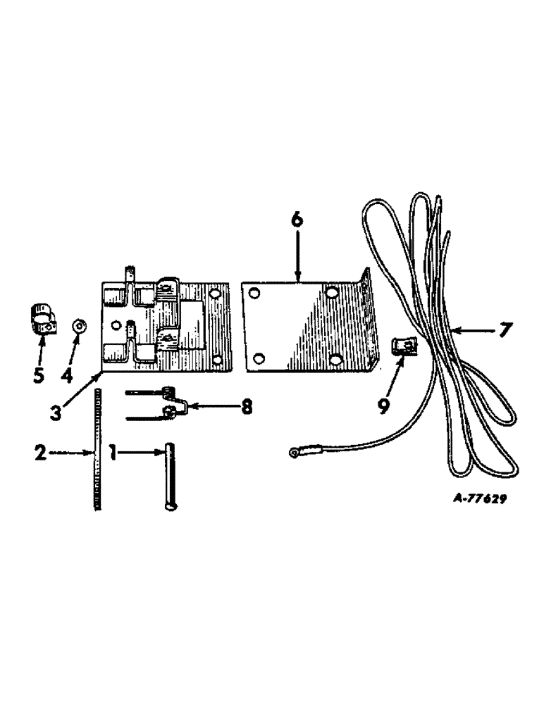 Схема запчастей Case IH 57 - (A-57) - ENGINE SHUT-OFF ATTACHMENT, FIBER BAR TYPE, FOR WIRE BALER, WHEN ORDERED 