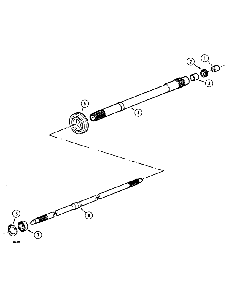 Схема запчастей Case IH 2150 - (6-012) - CLUTCH SHAFT (06) - POWER TRAIN