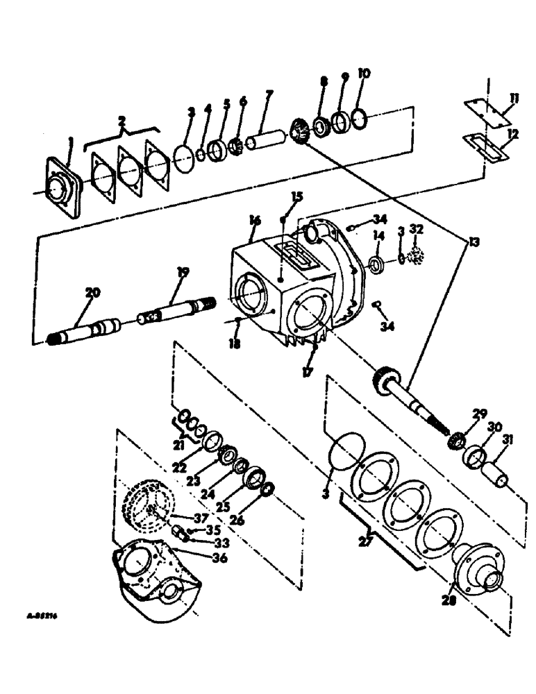 Схема запчастей Case IH 95 - (07-05) - DRIVE TRAIN, MAIN DRIVE GEAR BOX Drive Train