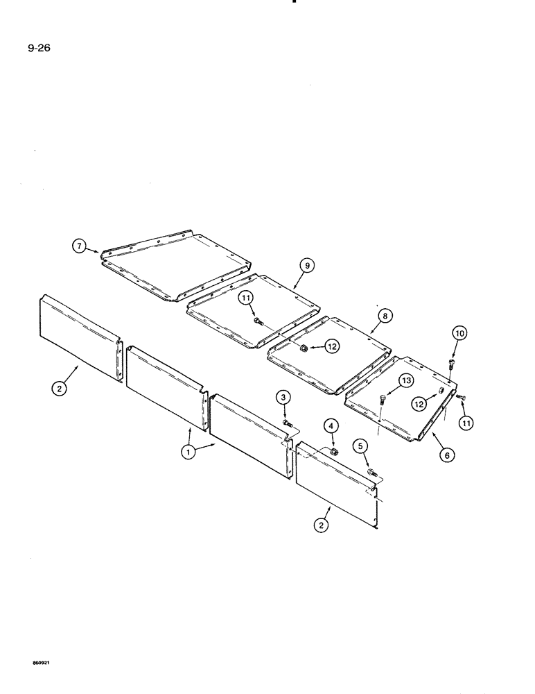 Схема запчастей Case IH 8500 - (9-026) - HOPPER PANELS, ALL GRAIN (09) - CHASSIS/ATTACHMENTS