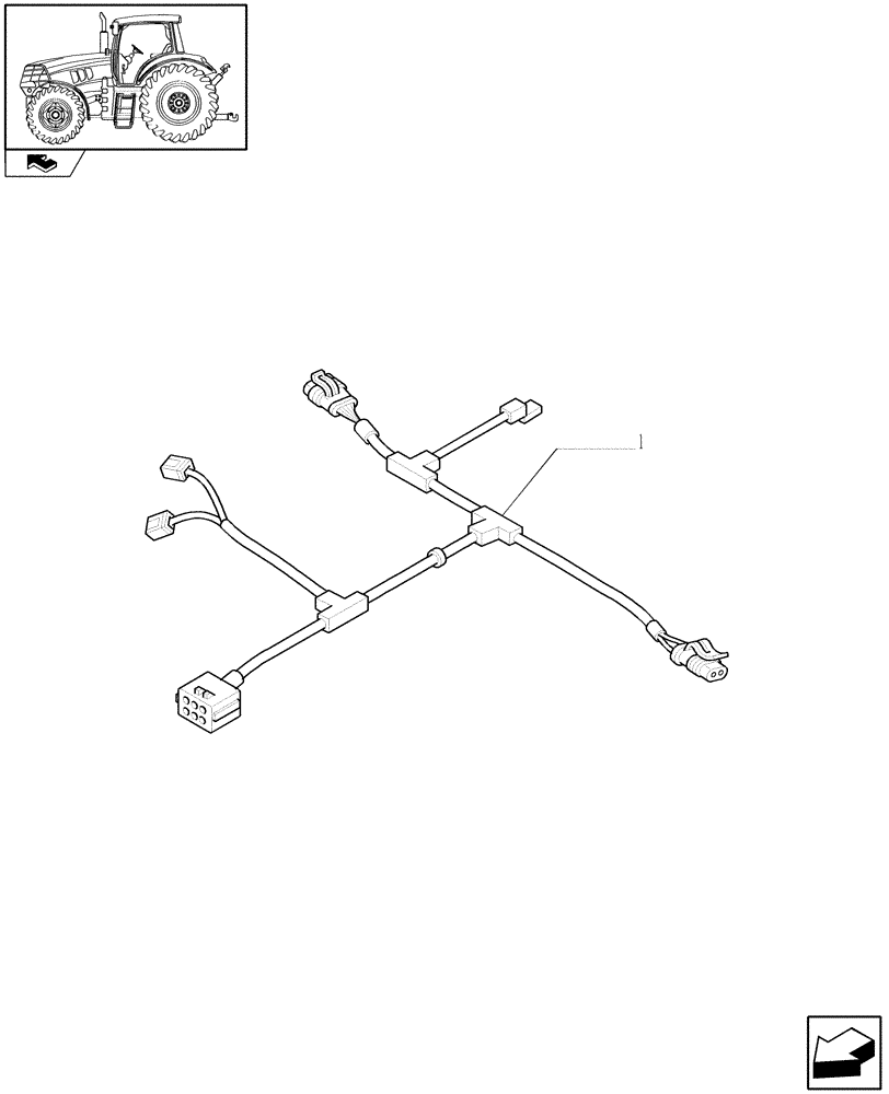 Схема запчастей Case IH MAXXUM 140 - (1.75.4[05]) - HYDRAULIC PUMP CABLE (06) - ELECTRICAL SYSTEMS