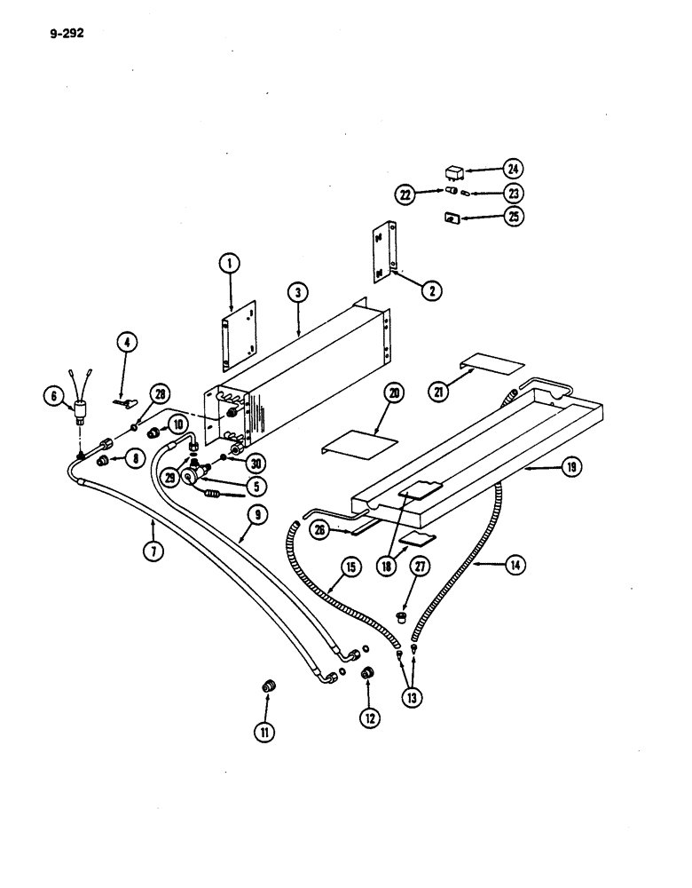 Схема запчастей Case IH 782 - (9-292) - AIR CONDITIONER EVAPORATOR, LOW DRUM P.I.N. 682 AND AFTER HIGH DRUM P.I.N. 2125 AND AFTER (09) - CHASSIS ATTACHMENTS