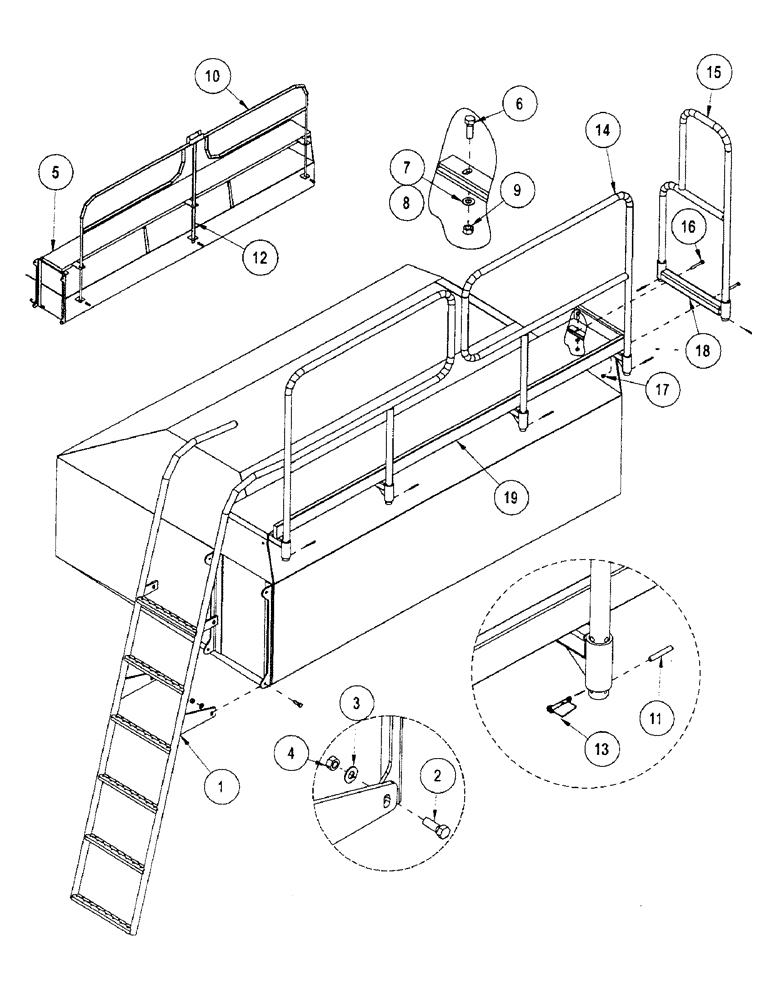 Схема запчастей Case IH 1100 - (E28) - LADDER, HANDRAILS & CATWALK 