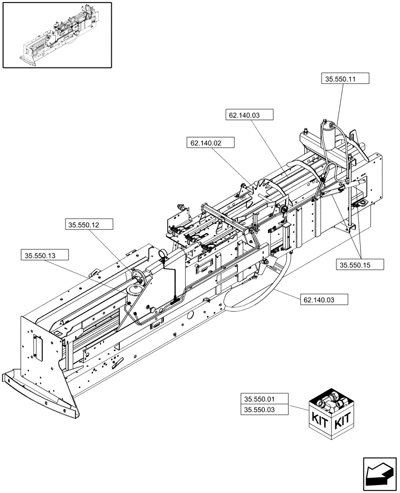 Схема запчастей Case IH SB551 - (00.000.35) - PICTORIAL INDEX, HYDRAULICS (00) - GENERAL & PICTORIAL INDEX