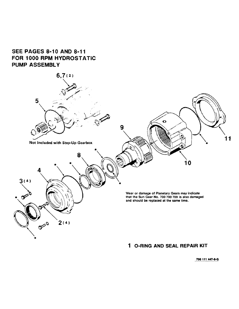 Схема запчастей Case IH 8360 - (2-04) - GEARBOX STEP-UP ASSEMBLY, 1000 RPM PUMP (09) - CHASSIS