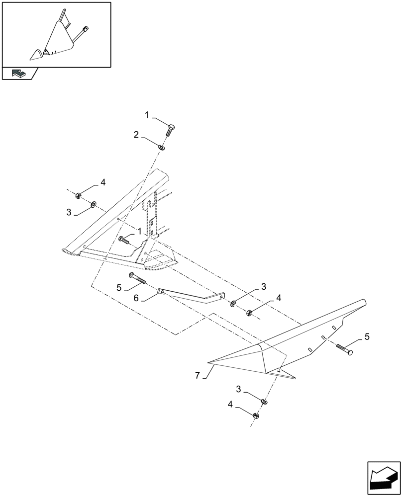 Схема запчастей Case IH 2030 - (20.36[01]) - SHORT DIVIDERS, FIXED (20) - HEADER