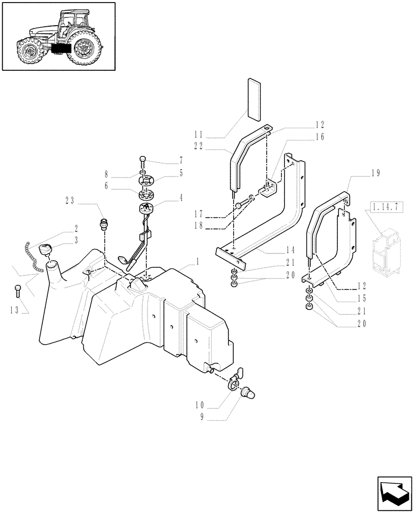 Схема запчастей Case IH MXU110 - (1.14.0[01]) - FUEL TANK AND RELATED PARTS - C5533 - BEFORE 20-SEP-2006 (02) - ENGINE EQUIPMENT