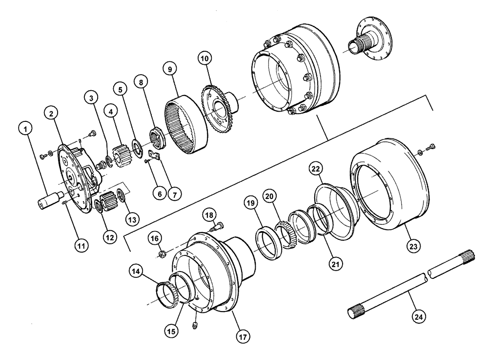 Схема запчастей Case IH 4375 - (04-009) - REAR AXLE HUB Frame & Suspension