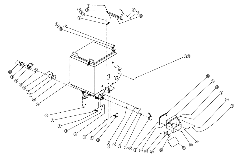 Схема запчастей Case IH 438 - (02-008) - PARTS GROUP, DOUBLE BIN, RH, 50 CU FT Bin Group