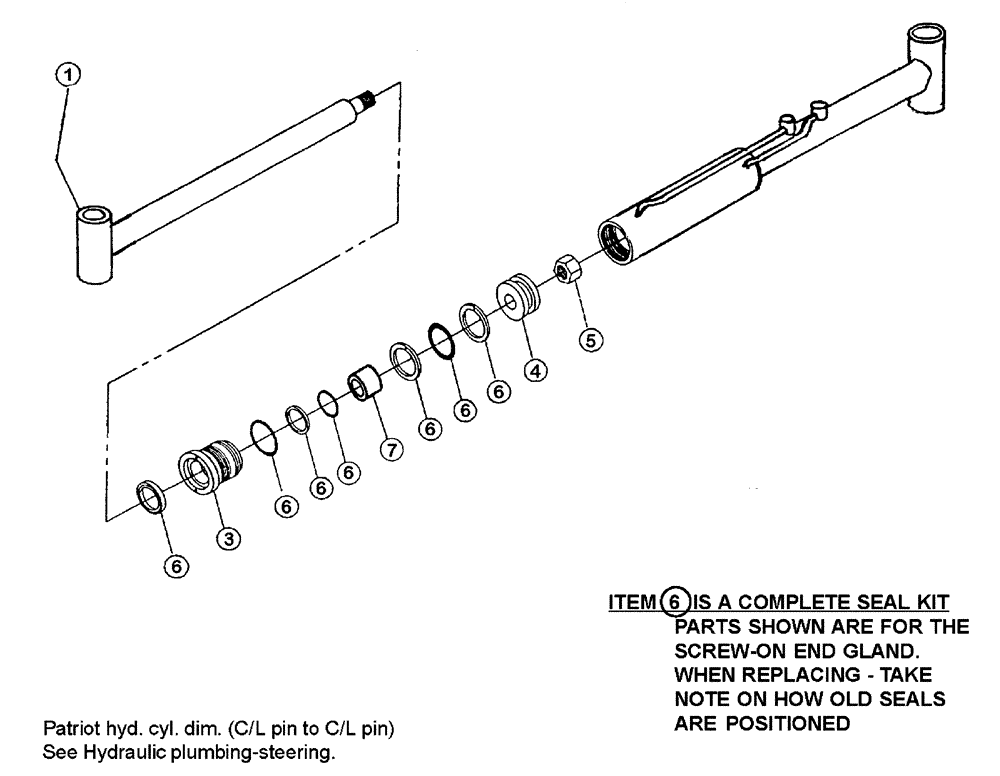 Схема запчастей Case IH PATRIOT XL - (07-001) - HYDRAULIC CYLINDER-AXLE ADJUST-FRONT AND REAR (2"X18")-1 1/4"DIAROD Cylinders