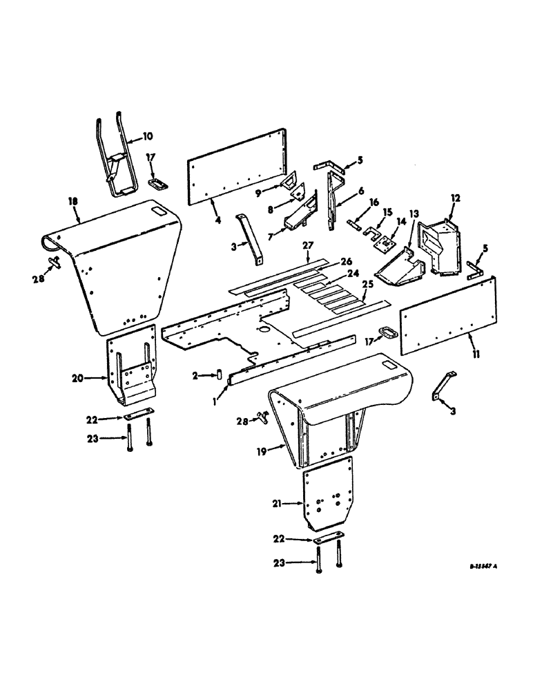 Схема запчастей Case IH 2656 - (A-24) - CHASSIS, RADIATOR AND SHEET METAL, FENDERS, PLATFORM, SHROUDS AND SUPPORTS Chassis, Radiator & Sheet Metal