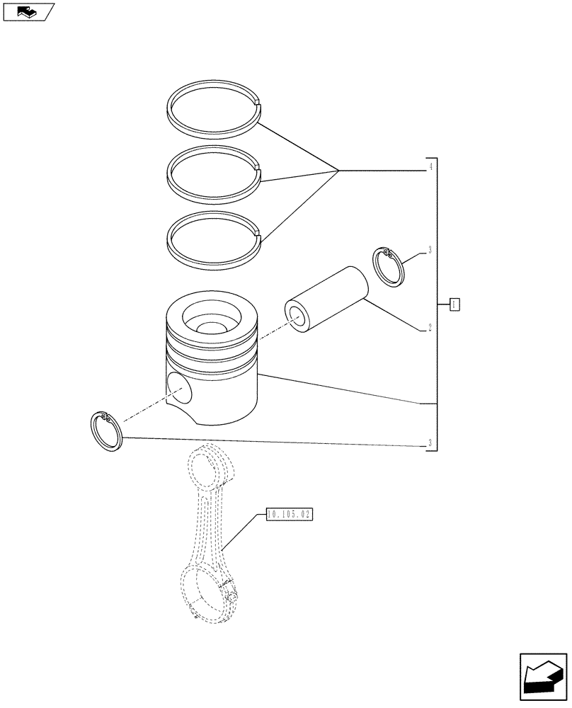 Схема запчастей Case IH F4HE9684D J109 - (10.105.01) - PISTON - ENGINE (504129391) (10) - ENGINE