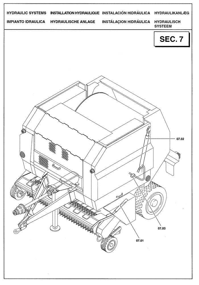 Схема запчастей Case IH RBX341 - (07.00[01]) - SECTION LIST 7 - HYDRAULIC SYSTEMS (07) - HYDRAULIC SYSTEM