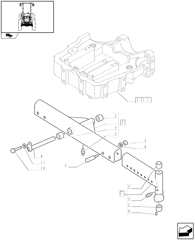 Схема запчастей Case IH FARMALL 75C - (1.41.0/01[01]) - 2WD FRONT AXLE WITH LOW PROFILE - BOX (VAR.330582) (04) - FRONT AXLE & STEERING