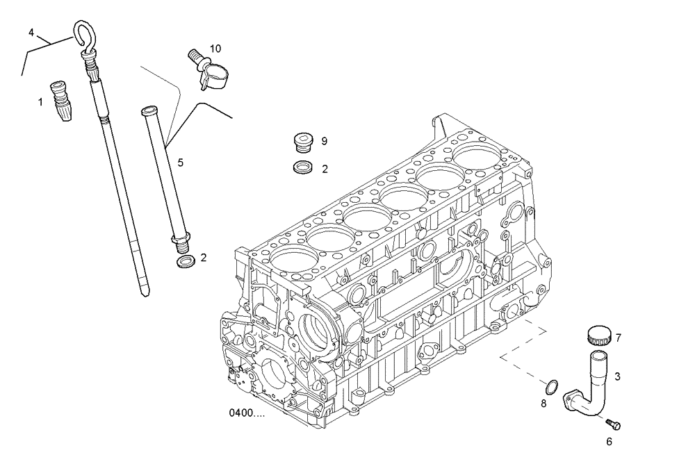 Схема запчастей Case IH F3AE0684E B006 - (2710.159) - OIL DIPSTICK 