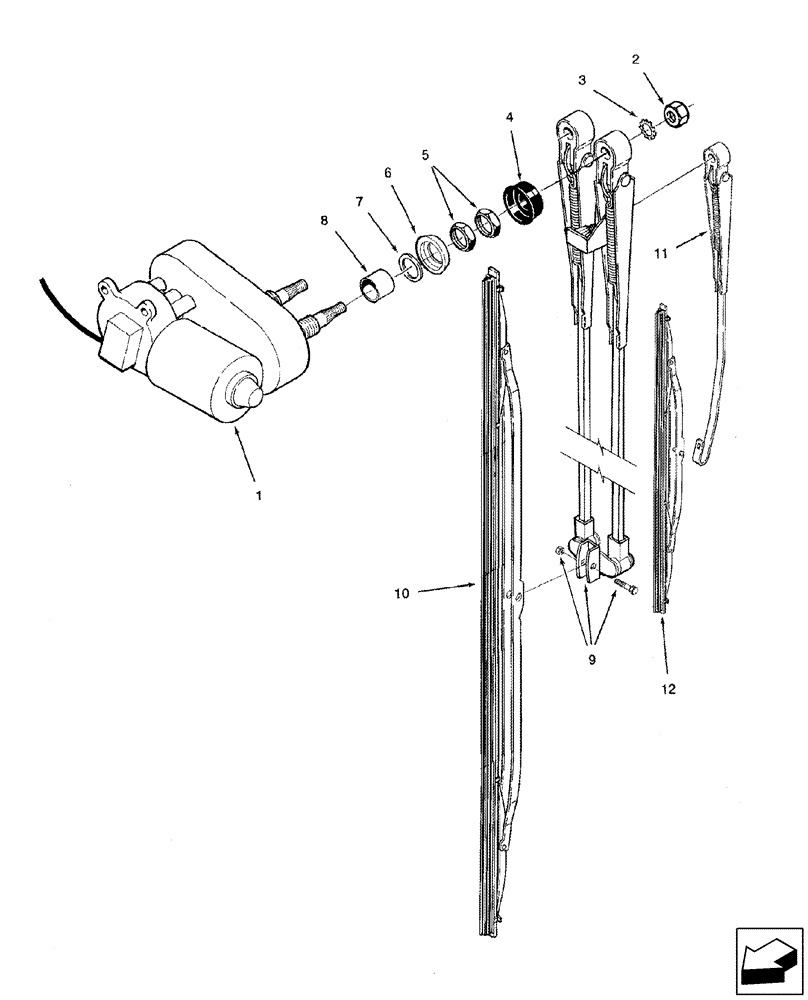 Схема запчастей Case IH 2588 - (55.518.01) - MOTOR ASSY - WIPER, WINDSHIELD (55) - ELECTRICAL SYSTEMS