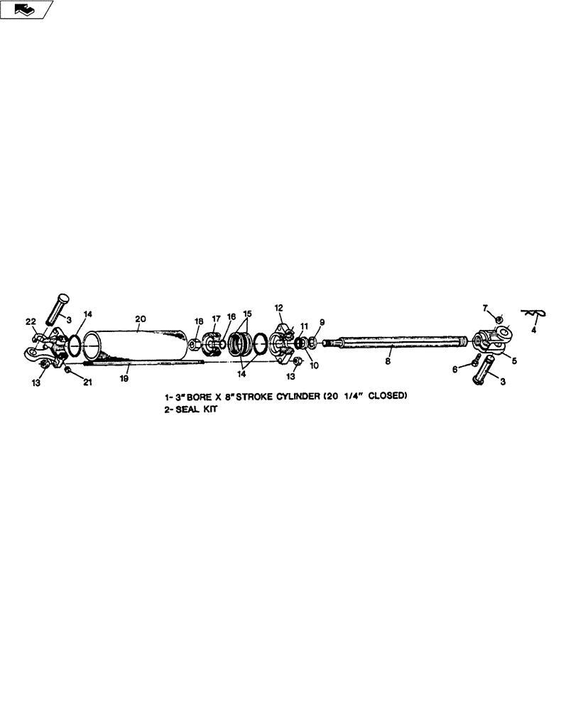 Схема запчастей Case IH TURBO-CHAMP - (35.100.02) - HYDRAULIC CYLINDER - 3" X 8" (35) - HYDRAULIC SYSTEMS