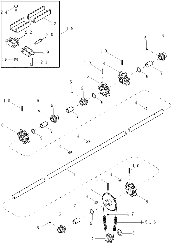 Схема запчастей Case IH 420 TIER 3 - (09D-16) - BASKET DOOR - CONVEYOR DRIVE (16) - BASKET