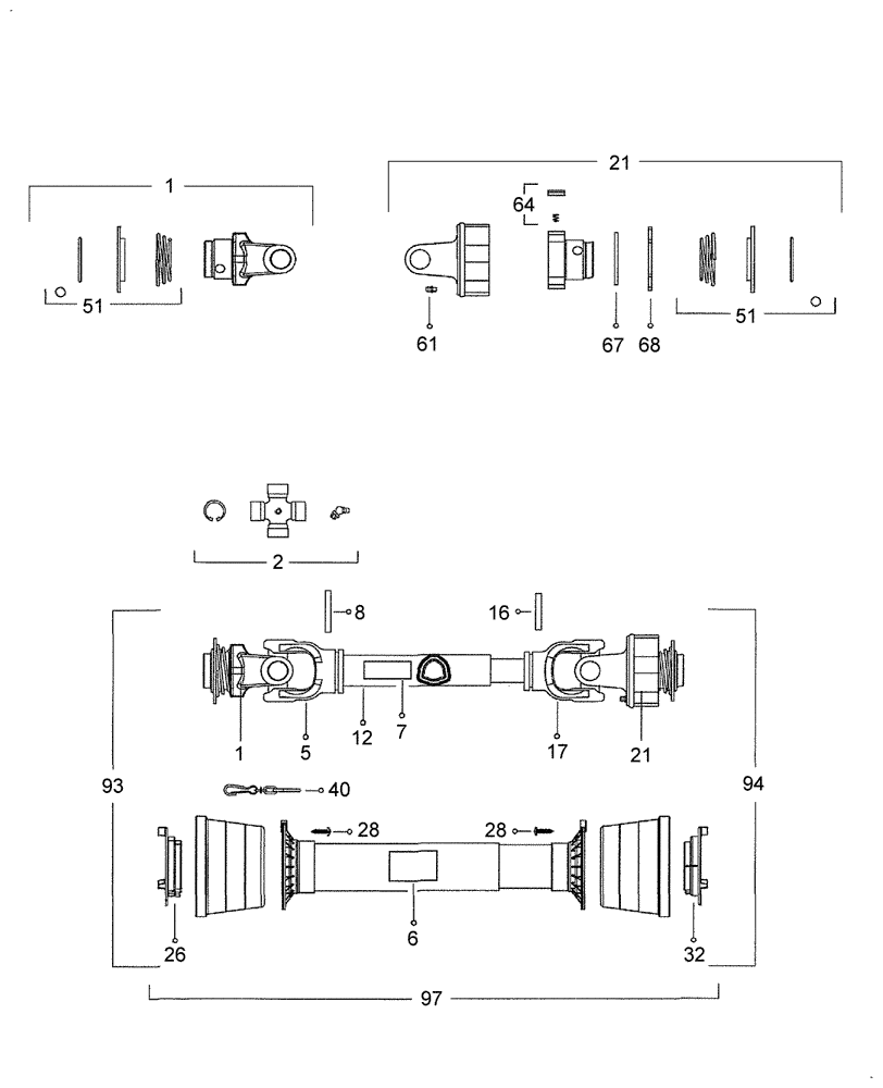 Схема запчастей Case IH MDX31 - (B.90.A.42[1]) - PTO, ASN Y9ZSB0006-MDX21, Y9ZSD0018-MDX31 B - Power Production