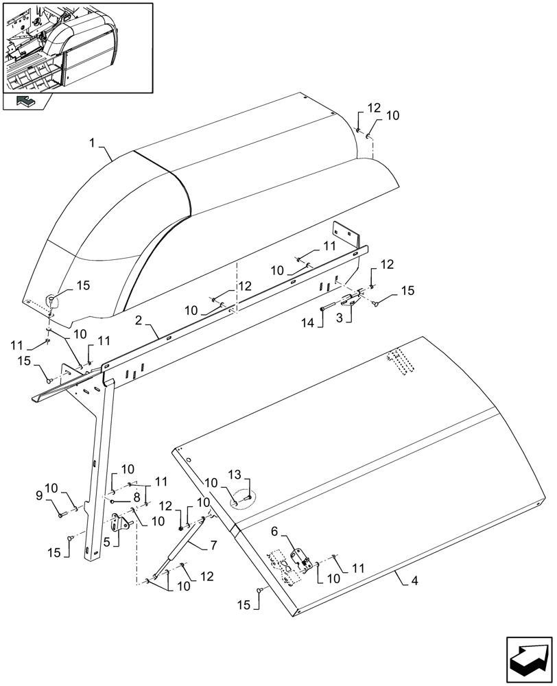 Схема запчастей Case IH LB333S - (08.06[01]) - PROTECTIONS, RH (08) - SHEET METAL/DECALS