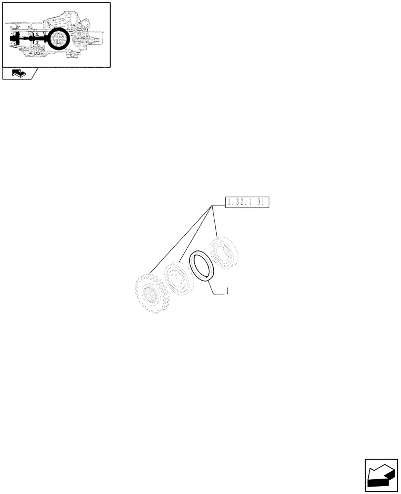 Схема запчастей Case IH FARMALL 70 - (1.32.1[03]) - CENTRAL REDUCER GEARING - ADJUSTING SHIMS (03) - TRANSMISSION