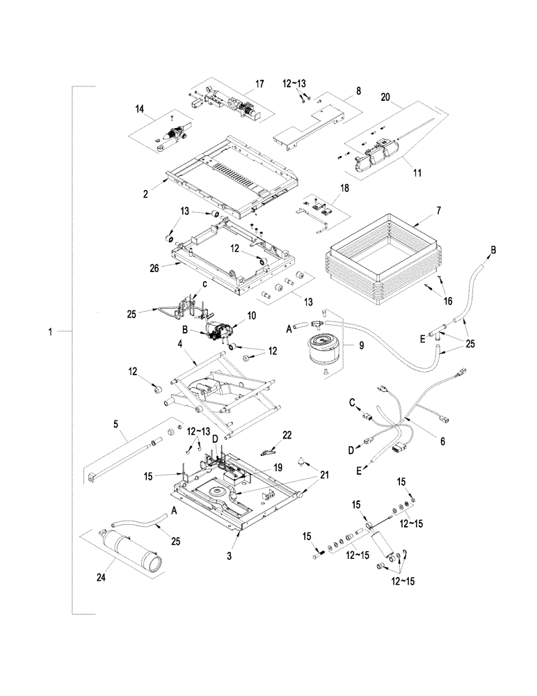 Схема запчастей Case IH STEIGER 330 - (09-27) - POSITIVE RESPONSE SUSPENSION ASSEMBLY - SEAT (09) - CHASSIS